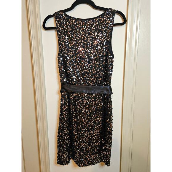 Bisou Bisou Sequenced Black Mini Dress Size 4 - Picture 7 of 9